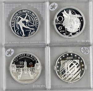 Italy, set of collector coins from 2005-2007, (4 pieces)