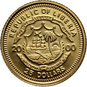 Liberia, 25 Dollars 2000, Reunification of Germany