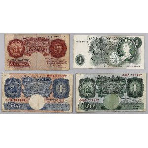 Great Britain, set of banknotes, 10 Shillings and 1 Pound, (4 Pieces)