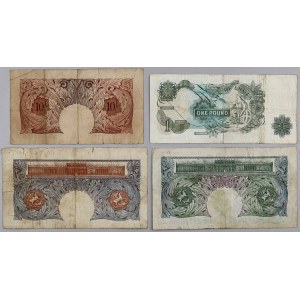 Great Britain, set of banknotes, 10 Shillings and 1 Pound, (4 Pieces)