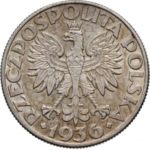 II RP, 5 złotych 1936, Warszawa, Żaglowiec