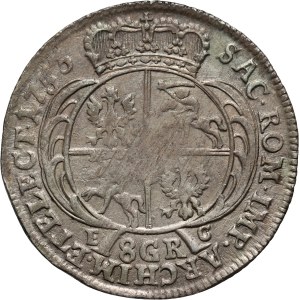 Auguste III, deux zlotys (8 grosze) 1753 CE, Leipzig, 8 GR
