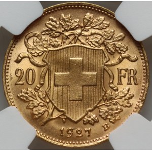 Switzerland, 20 Francs 1927 B, Bern