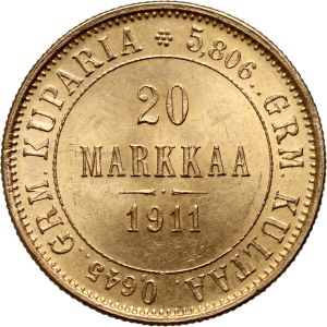 Finland, Nicholas II, 20 Markkaa 1911 L, Helsinki