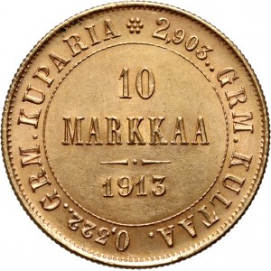 Finland, Nicholas II, 10 Mark 1913 S, Helsinki