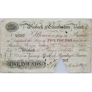Great Britain 5 Pounds 11.10.1894 Wisbech & Lincolnshire Bank
