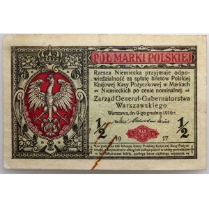 Generalne Gubernatorstwo, 1/2 marki polskiej 9.12.1916, Generał, seria B
