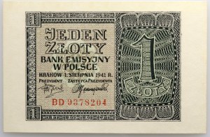 General Government, 1 zloty 1.08.1941, BD series