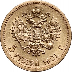 Russia, Nicholas II, 5 Roubles 1901 (ФЗ), St. Petersburg