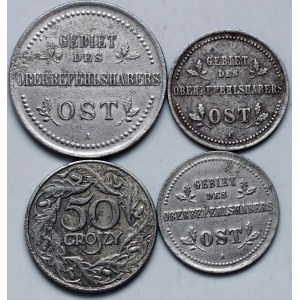 Kingdom of Poland, General Government, set of coins from 1916-1938, (4 pieces)