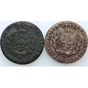 Prussian partition, set of 2 x 1797 B penny, Wroclaw.