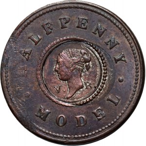 Großbritannien, Victoria, halber Penny ohne Datum (1844), Modell