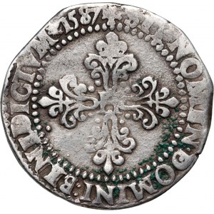 Henryk Walezy, 1/2 franka 1587 A, Paryż