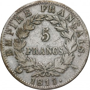 France, Napoleon I, 5 Francs 1811 A, Paris