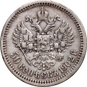 Russia, Nicholas II, 50 Kopecks 1902 (AP), St. Petersburg