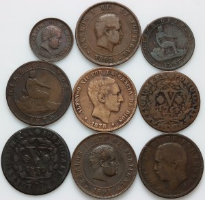 Spain / Portugal, 18th/19th century coin set, (9 pieces)