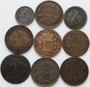 Spain / Portugal, 18th/19th century coin set, (9 pieces)