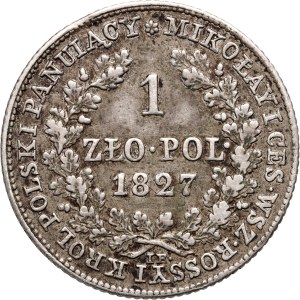 Congress Kingdom, Nicholas I, 1 zloty 1827 IB, Warsaw