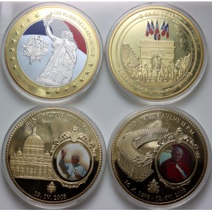 Europe, set of medals, John Paul II, Benedict XVI, (4 pieces)