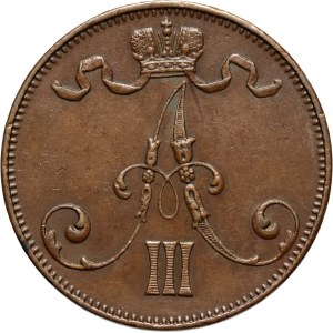 Finland, Alexander III, 5 Penniä 1888, Helsinki
