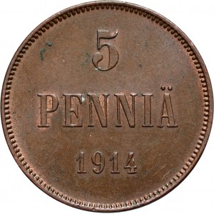 Finland, Nicholas II, 5 Pennia 1914, Helsinki