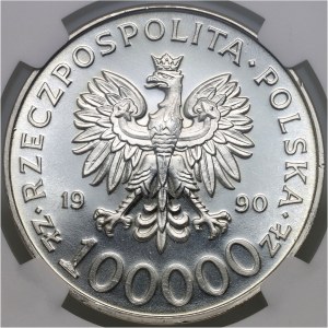 III RP, 100000 złotych 1990, Solidarność, Typ A