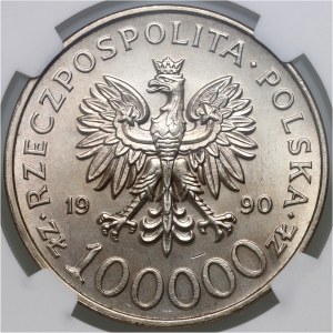 III RP, 100000 złotych 1990, Solidarność, Typ A