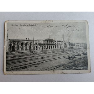 POSTCARD GRODNO RAILROAD STATION, PRE-WAR
