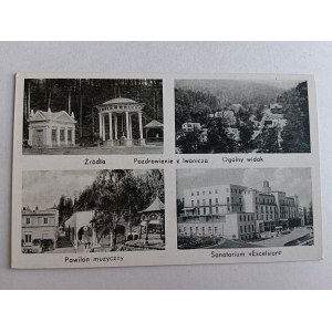 POSTCARD IWONICZ ZDRÓJ 4 VIEWS OF SPRING, MUSIC PAVILION, EXCELSIOR, 1939