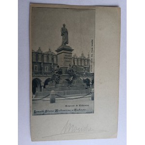 POSTCARD KRAKOW MICKIEWICZ MONUMENT, STAMP, STAMP, PRE-WAR