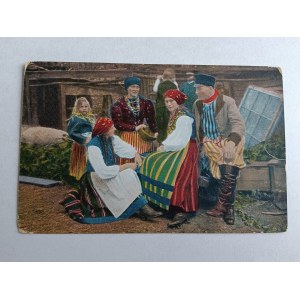 POSTCARD TYPES RUSKIE POLISH, FOLK COSTUMES, PRE-WAR