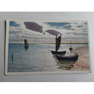 POSTCARD POLISH PAINTING SHWOCH, PUCK BAY, PUCK