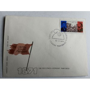 ENVELOPE, STAMP, STAMP 100TH ANNIVERSARY OF THE PARIS COMMUNE
