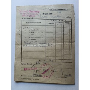 NIEDOBCZYCE, RYBNIK, RECEIPT 1948, COMMUNITY CASH OFFICE