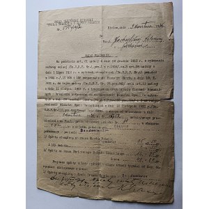 KIELCE, SANDOMIERZ, PIEKARY, PAYMENT ORDER, 1936