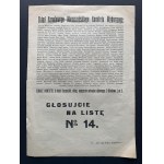 [Narodowy Mieszczański Komitet Wyborczy] Lista Nr 14. Obywatele i Obywatelki! Warszawa [1919]