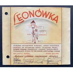LEONÓWKA - ręcznie wykonana karta imieninowa [1946]