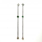 EARRINGS IN GOLD 1.91 GR WITH DIAMONDS AND EMERALDS