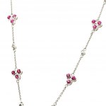 NECKLACE WITH PINK QUARTZ AND DIAMONDS - PND30403