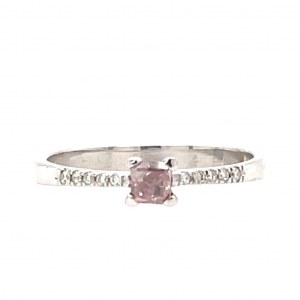 RING IN WHITE GOLD 1.54 GR WITH FANCY INTENSE PINK DIAMOND + DIAMONDS - BRILLIANT - RNG20409