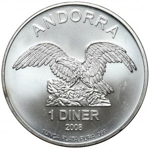 Andorra, 2008, 1 Dinner, 1 oz Ag 999