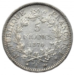 France, 5 Francs, 1874 Hercules