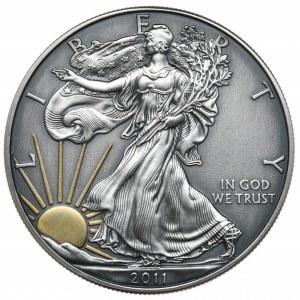 USA, 1 Dollar, 2011, 1 oz., gold plated