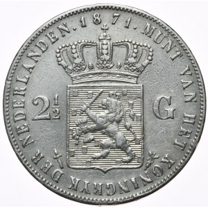 Nizozemsko, 2½ guldenů, 1871.