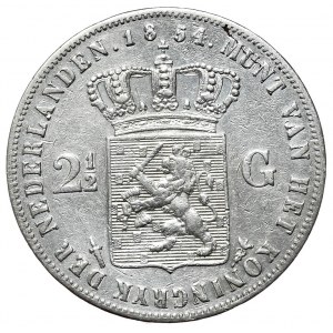 Netherlands, 2½ Guilders, 1854.