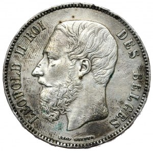 Belgium, 5 Francs, 1871.