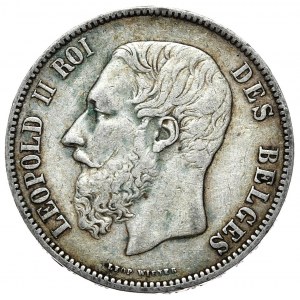 Belgium, 5 Francs, 1873.