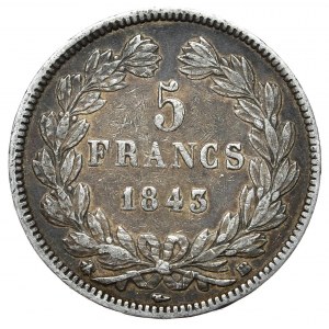 Francja, 5 Franków, 1843r.
