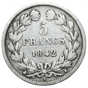 Francúzsko, 5 frankov, 1842, Bordeux