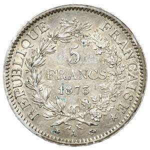 Francja, 5 franków, 1873r. A, Herkules